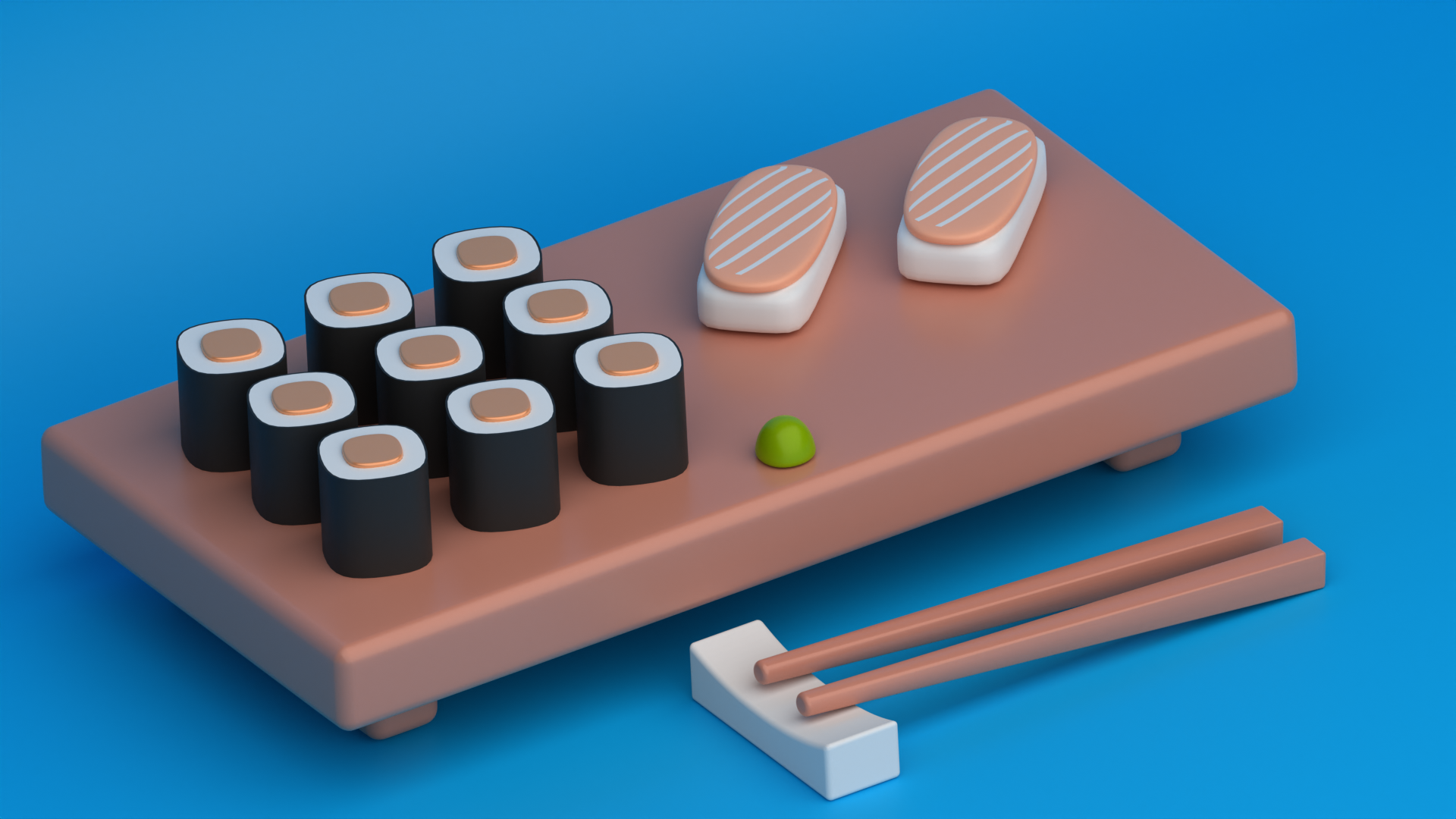 Sushi scene 3D model